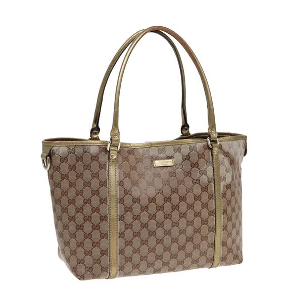 GUCCI GG Crystal Tote Bag Gold Beige - Picture 1 of 16